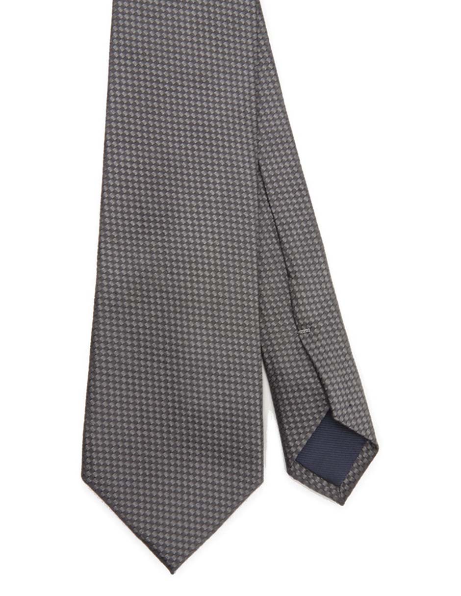 Corbata regular de seda estampado a cuadros para hombre