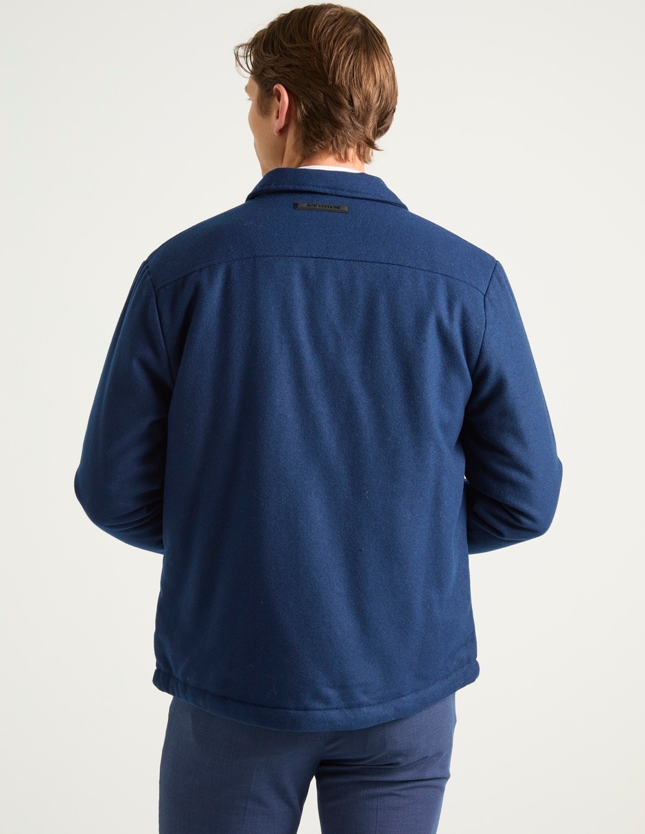 Sobrecamisa casual de lana manga larga para hombre 2
