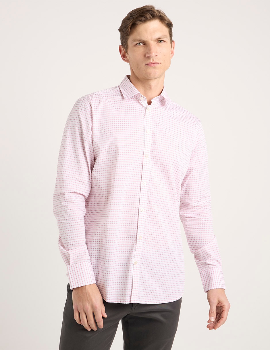 Camisa casual de algodón manga larga para hombre