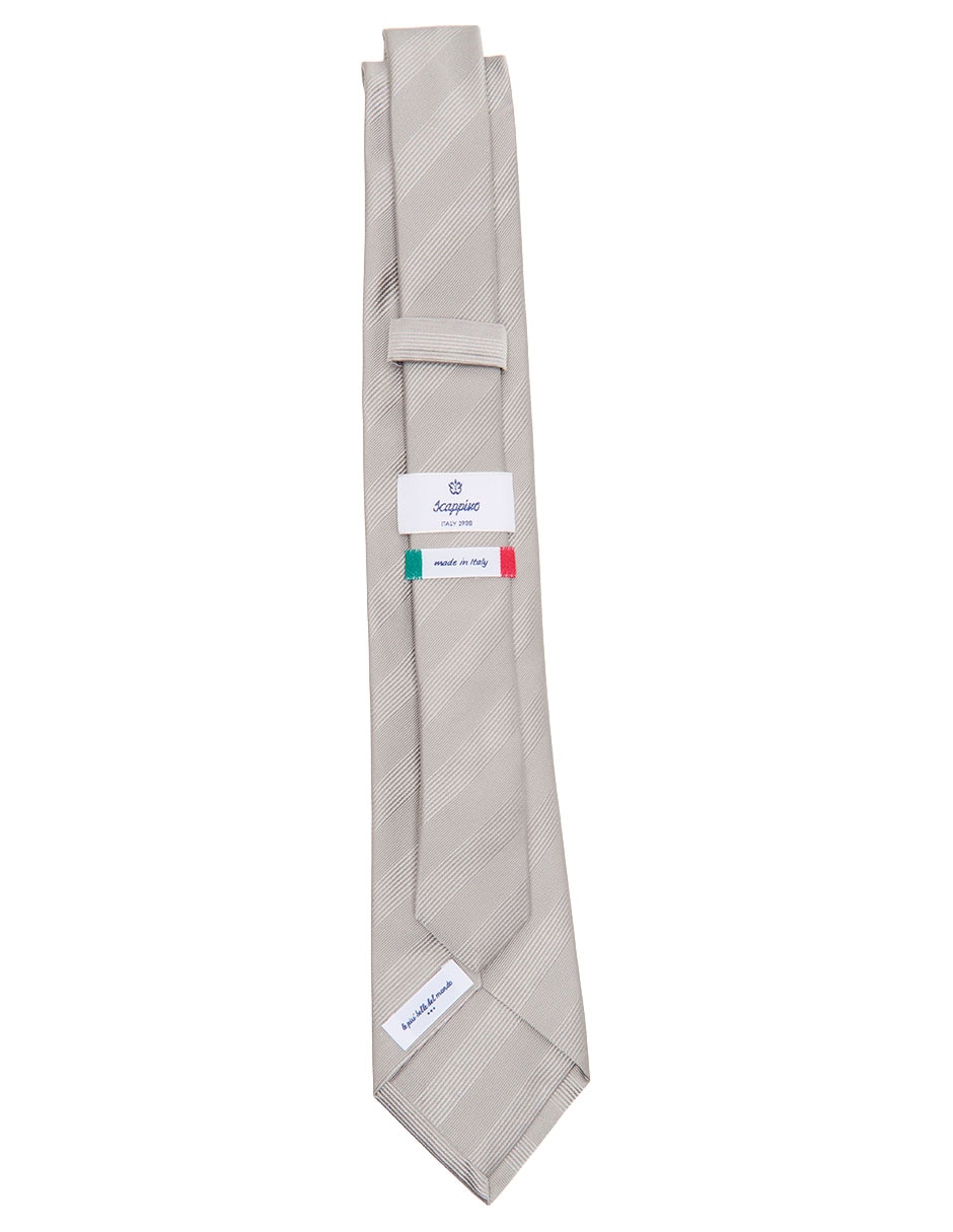 Corbata regular de seda estampado a rayas para hombre 2