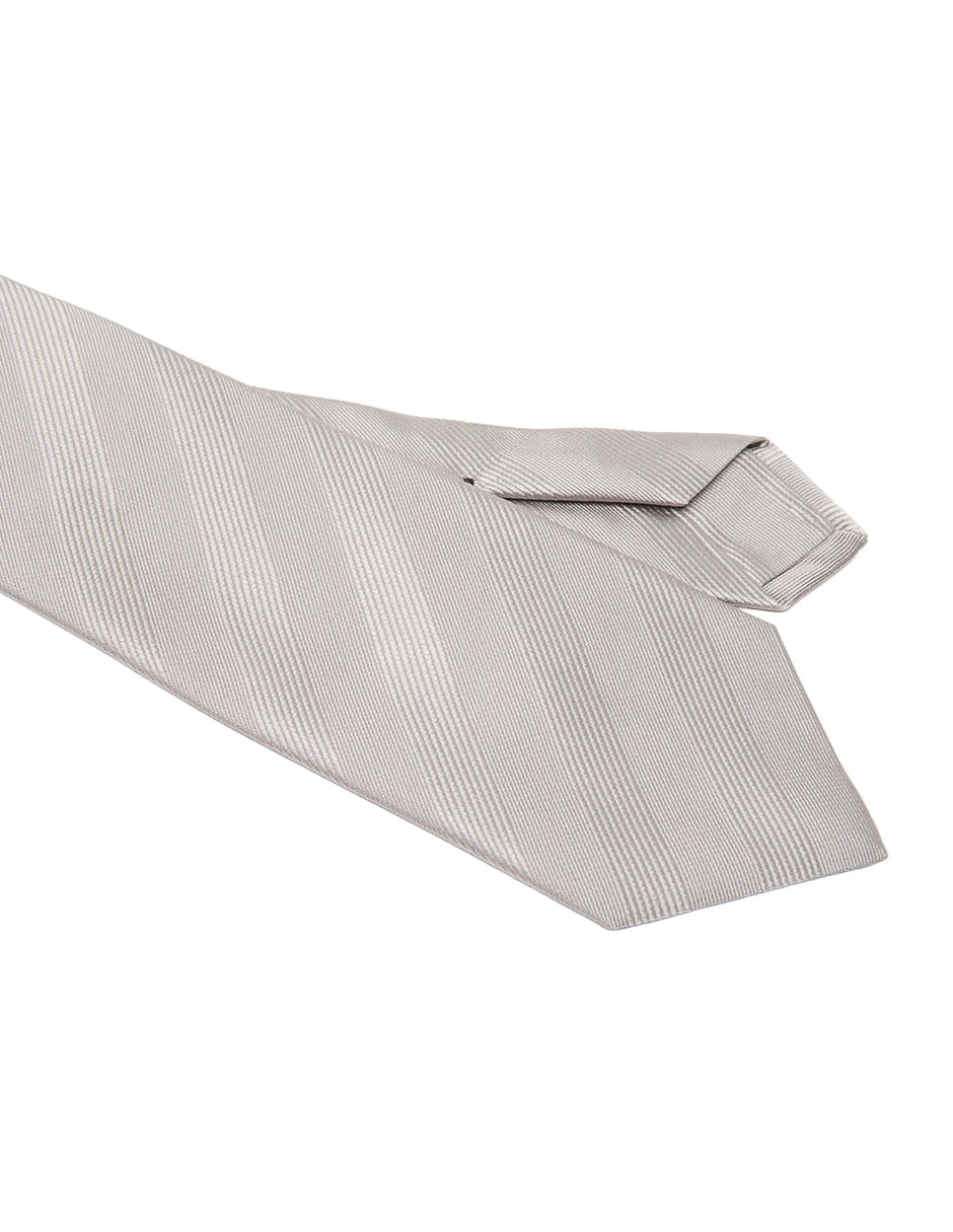 Corbata regular de seda estampado a rayas para hombre 3