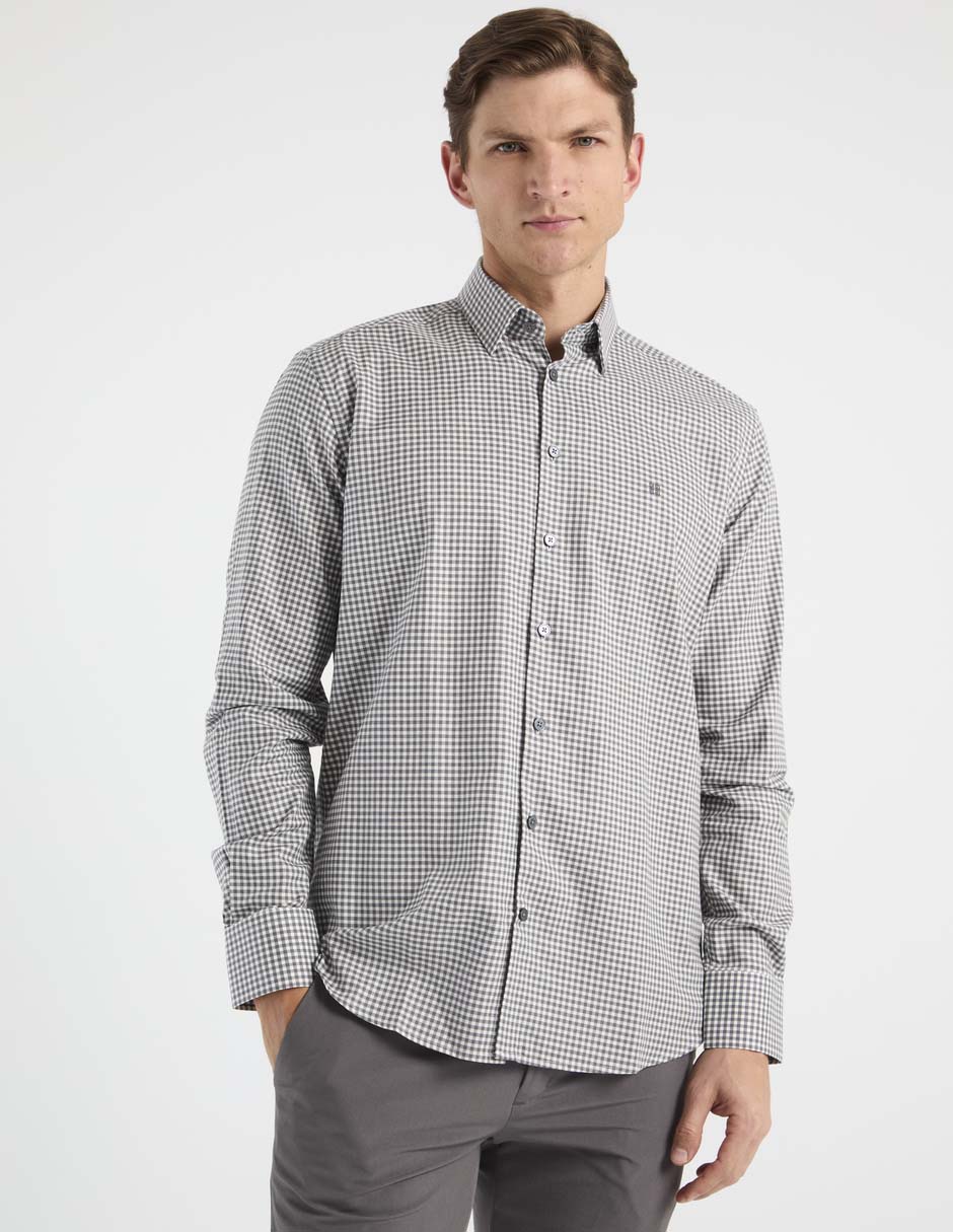 Camisa casual de algodón manga larga para hombre Camisa casual de algodón manga larga para hombre