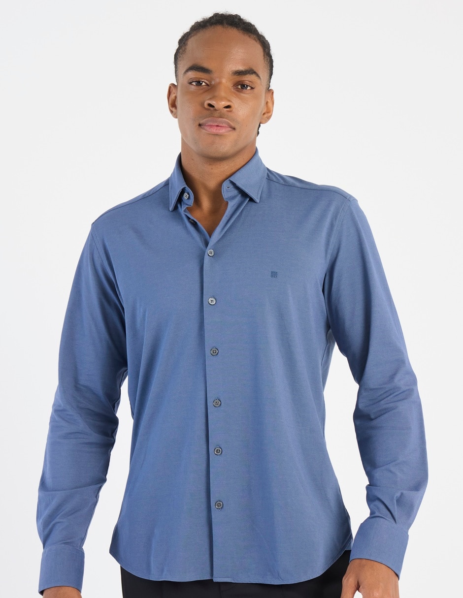 Camisa casual de algodón manga larga para hombre