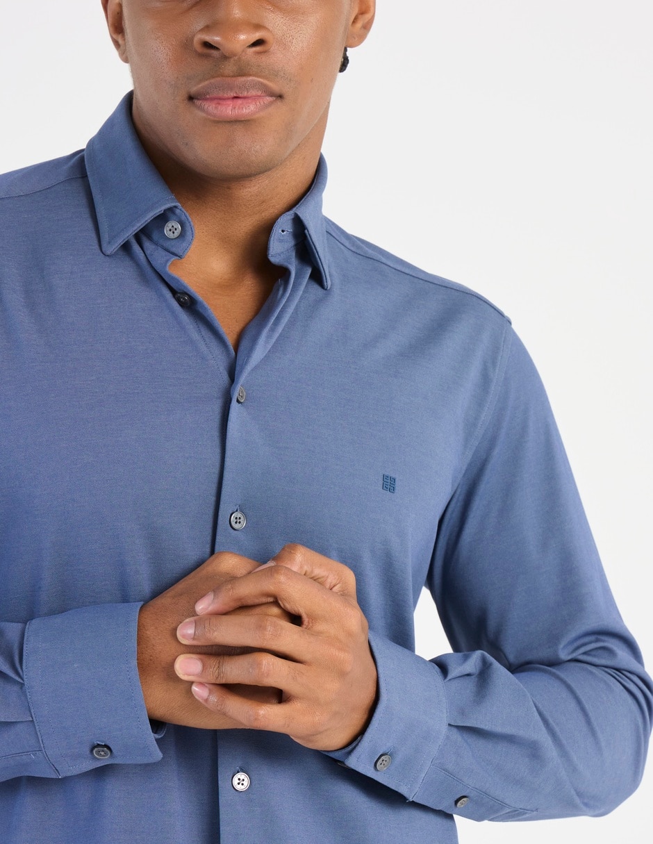 Camisa casual de algodón manga larga para hombre 4