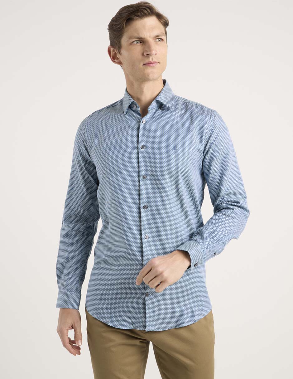 Camisa casual de algodón manga larga para hombre Camisa casual de algodón manga larga para hombre