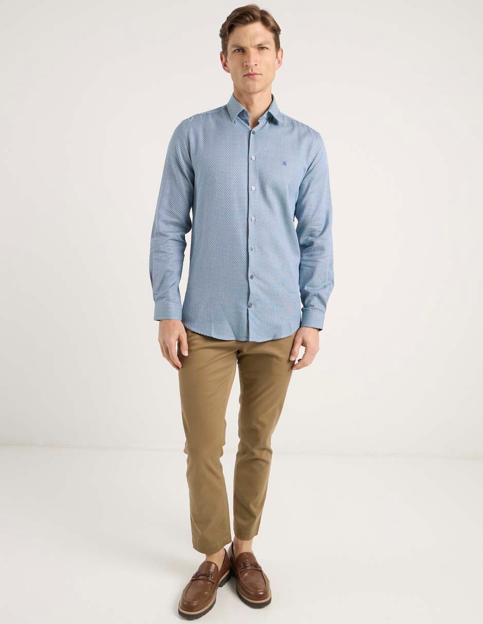 Camisa casual de algodón manga larga para hombre 3