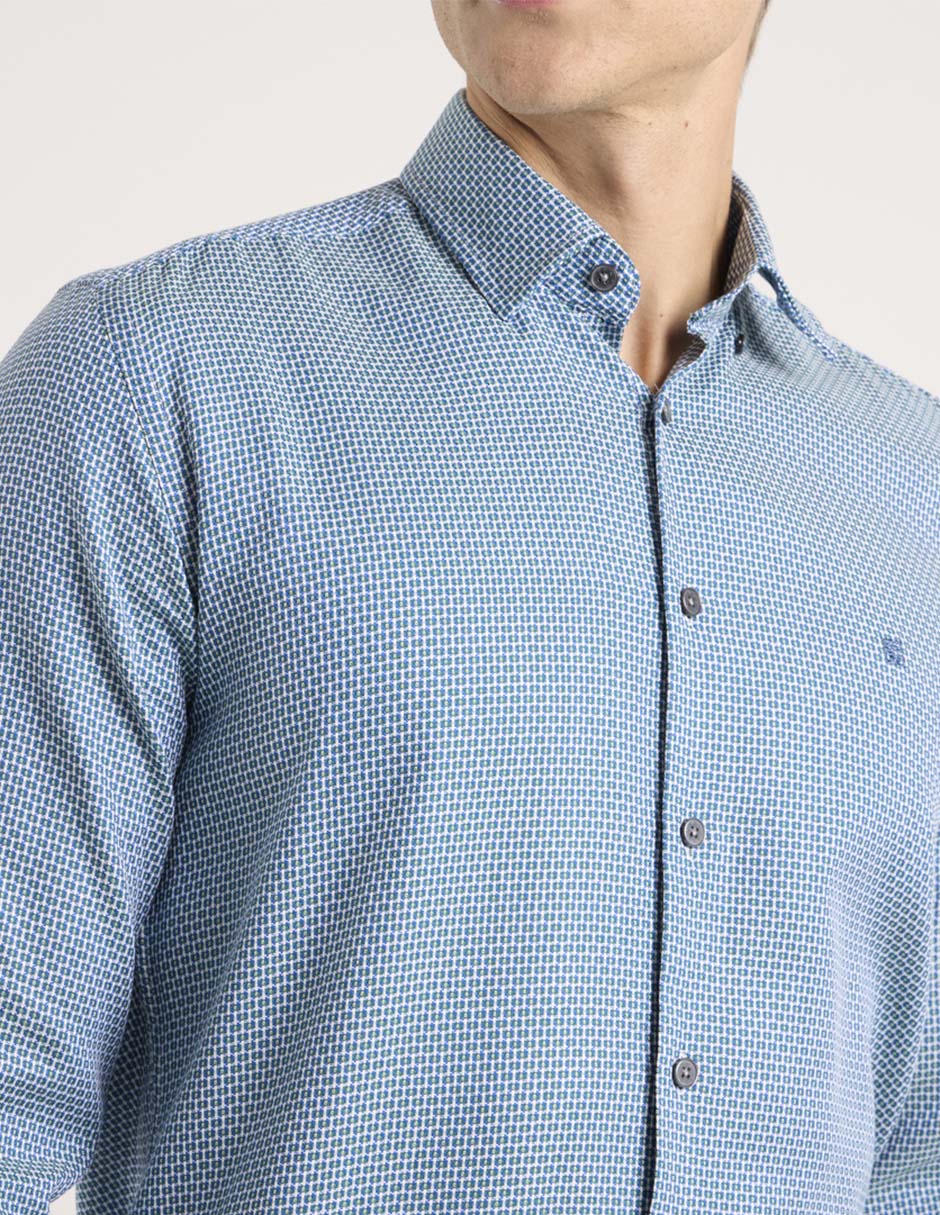 Camisa casual de algodón manga larga para hombre 4