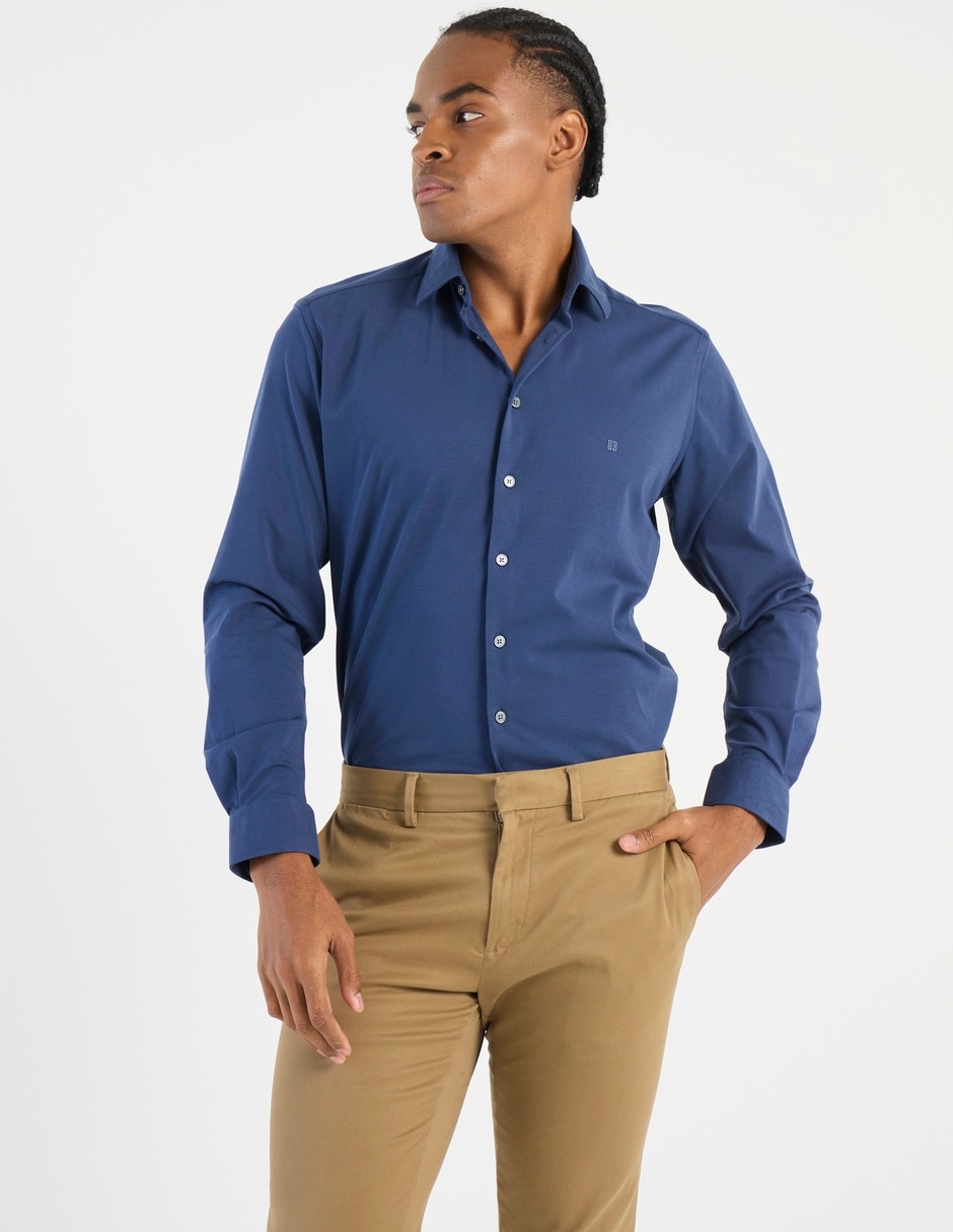 Camisa casual de algodón manga larga para hombre Camisa casual de algodón manga larga para hombre