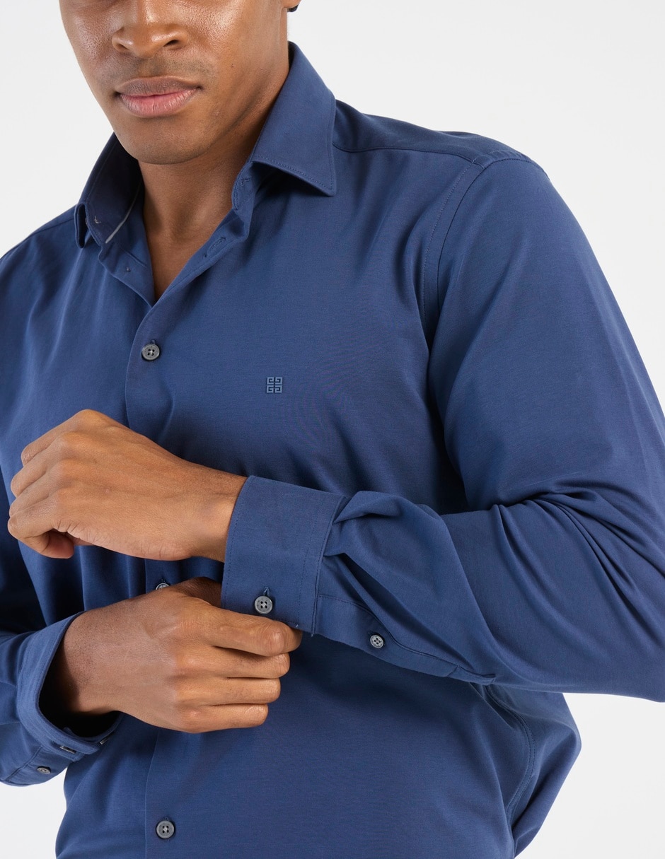 Camisa casual de algodón manga larga para hombre 4