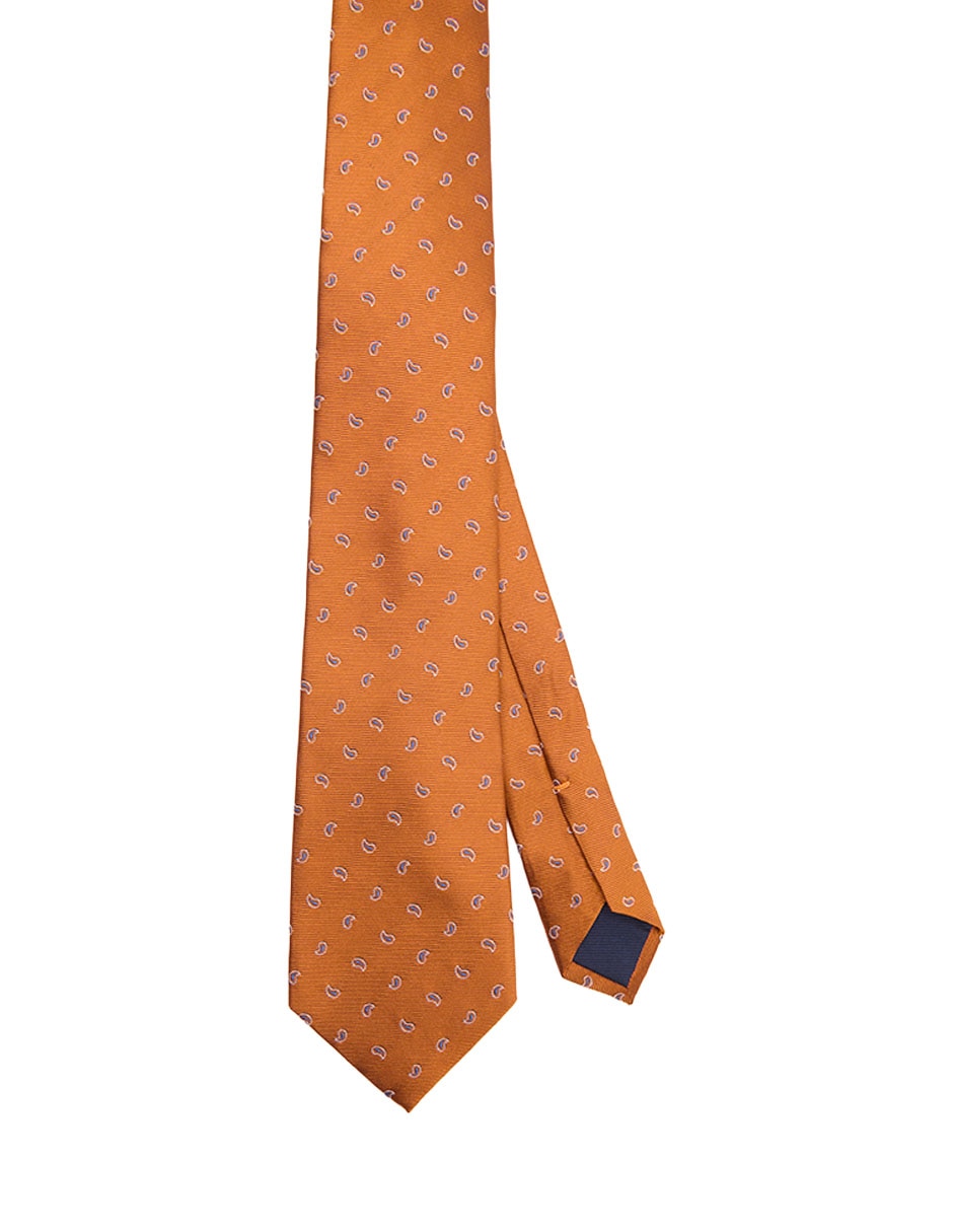 Corbata regular de seda estampado paisley para hombre