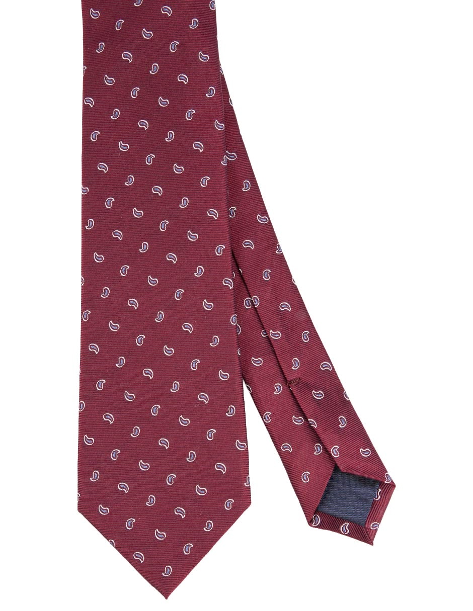 Corbata regular de seda estampado paisley para hombre