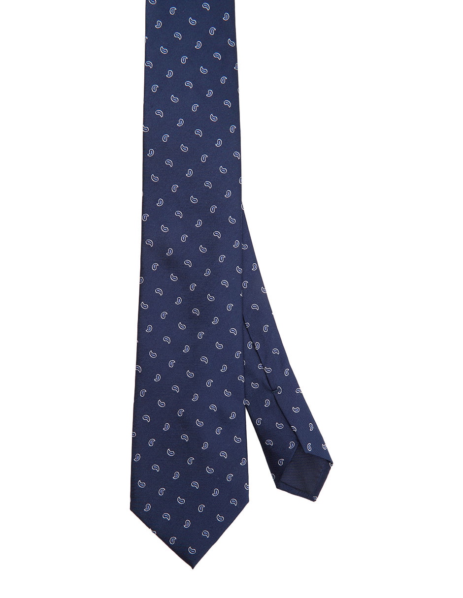 Corbata regular de seda estampado paisley para hombre