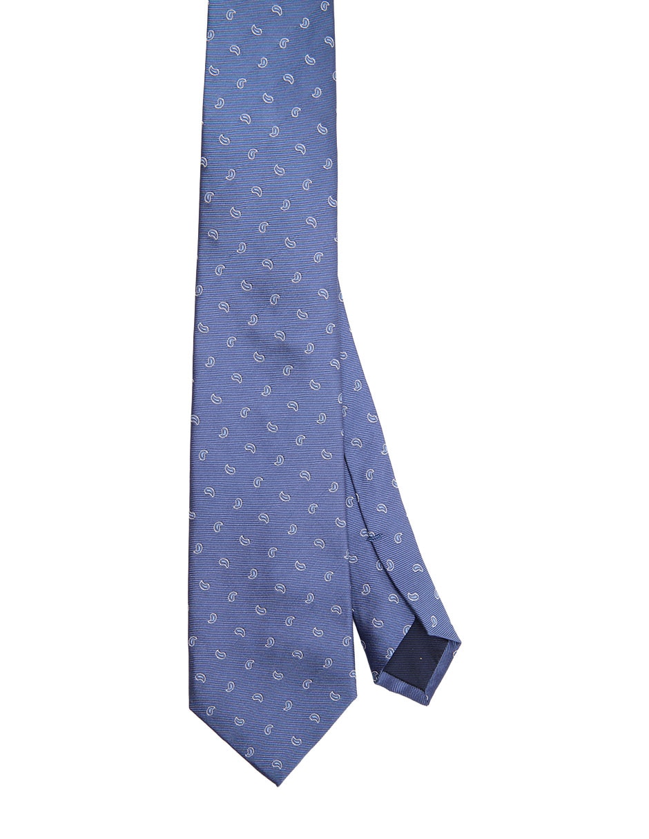 Corbata regular de seda estampado paisley para hombre