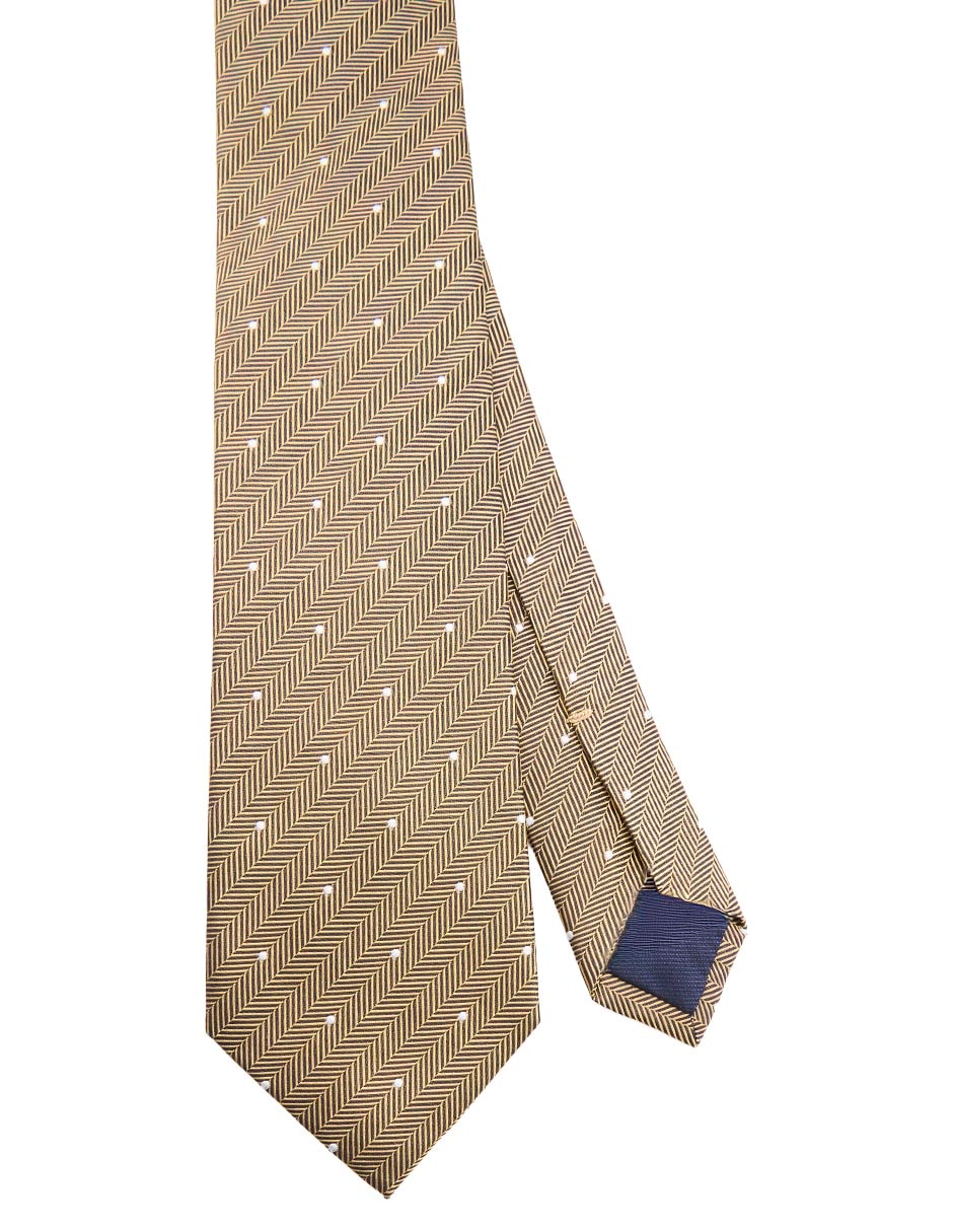 Corbata regular de seda estampado lunares para hombre