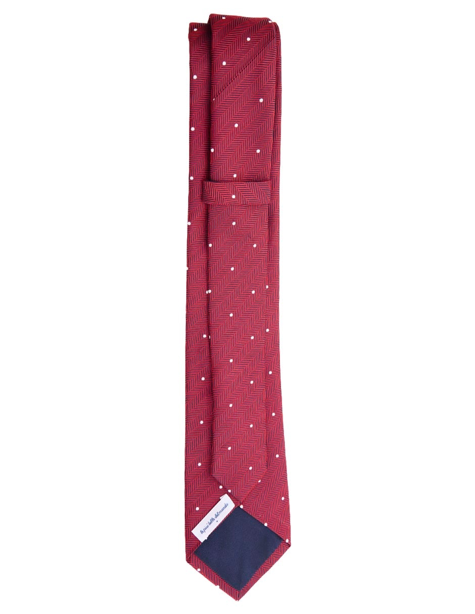 Corbata regular de seda estampado lunares para hombre 2