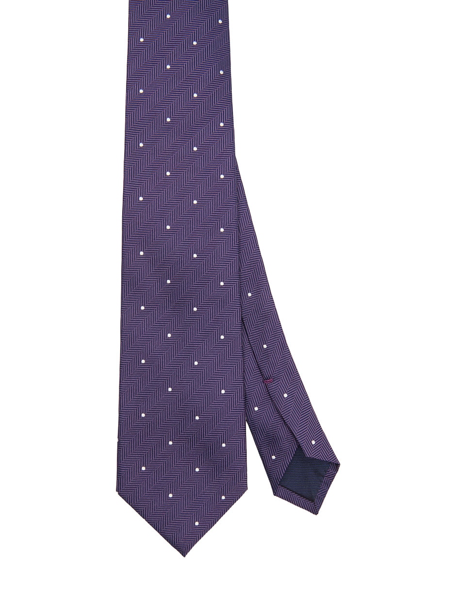 Corbata regular de seda estampado lunares para hombre