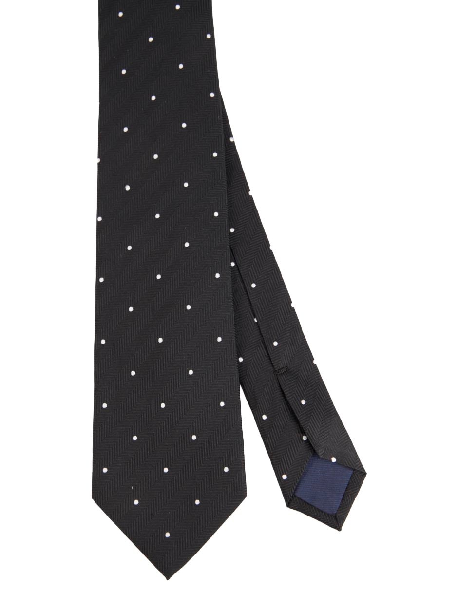 Corbata regular de seda estampado lunares para hombre
