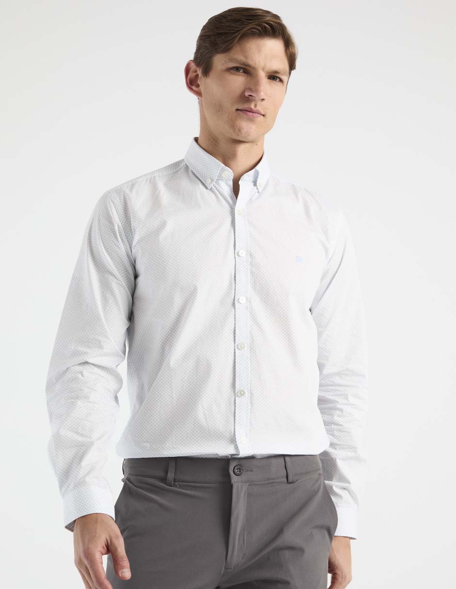 Camisa casual de algodón manga larga para hombre