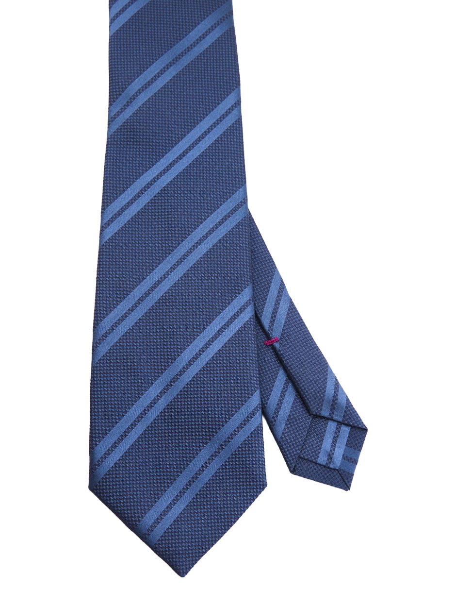 Corbata regular de seda estampado a rayas para hombre
