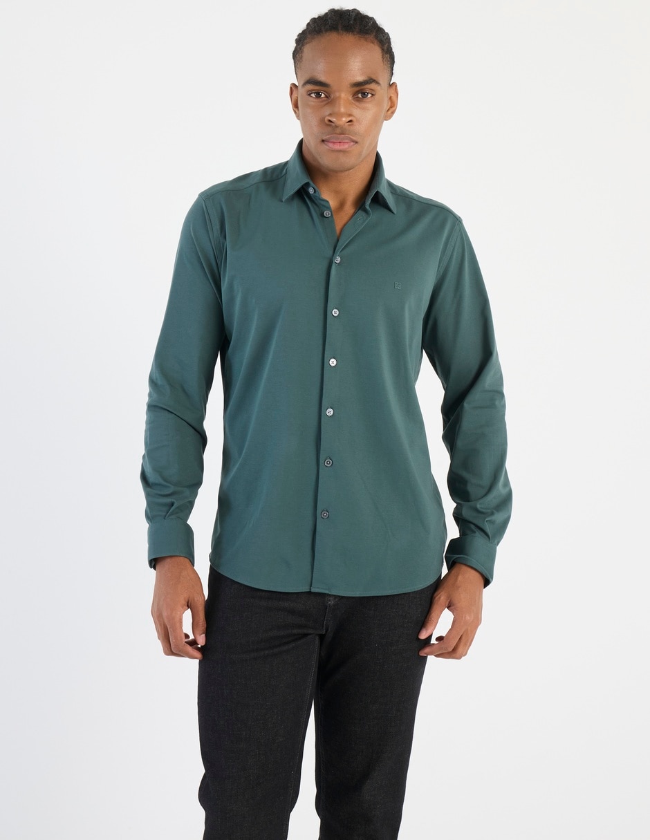 Camisa casual de algodón manga larga para hombre Camisa casual de algodón manga larga para hombre