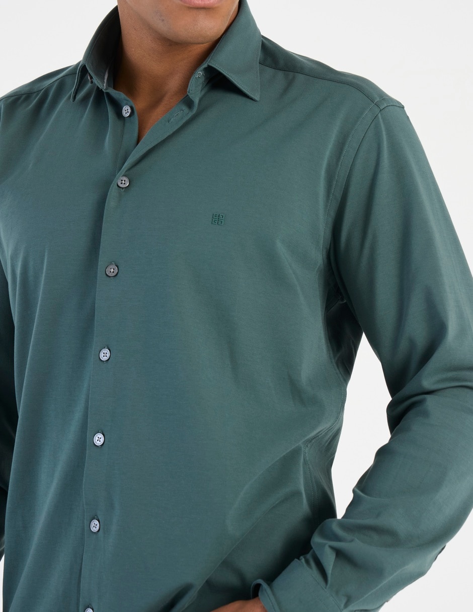 Camisa casual de algodón manga larga para hombre 4