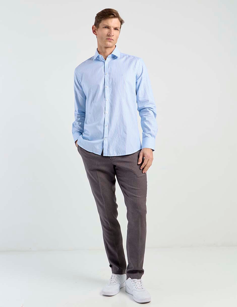 Camisa casual manga larga para hombre 2