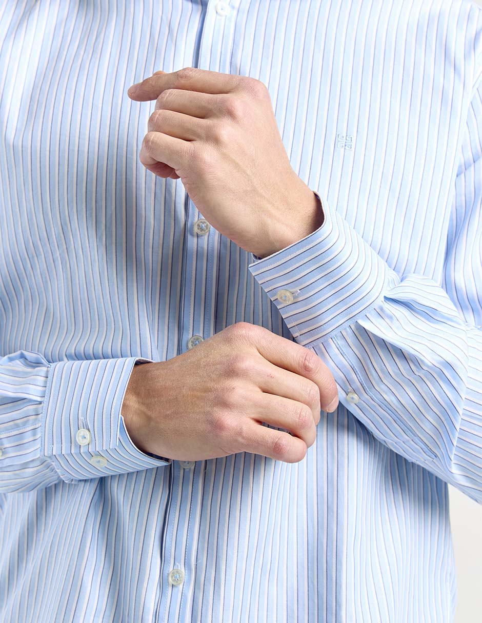 Camisa casual manga larga para hombre 5