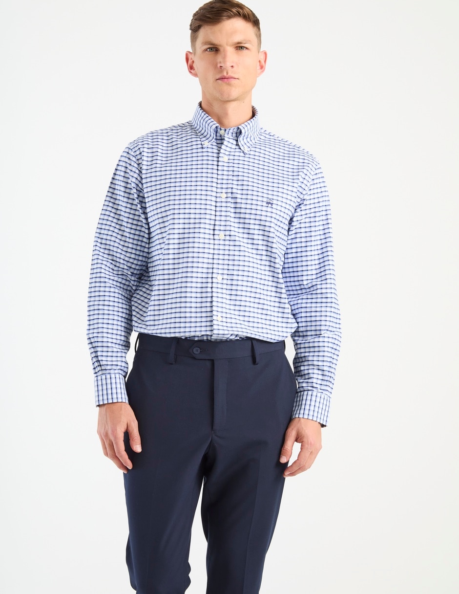 Camisa business casual de algodón manga larga para hombre Camisa business casual de algodón manga larga para hombre