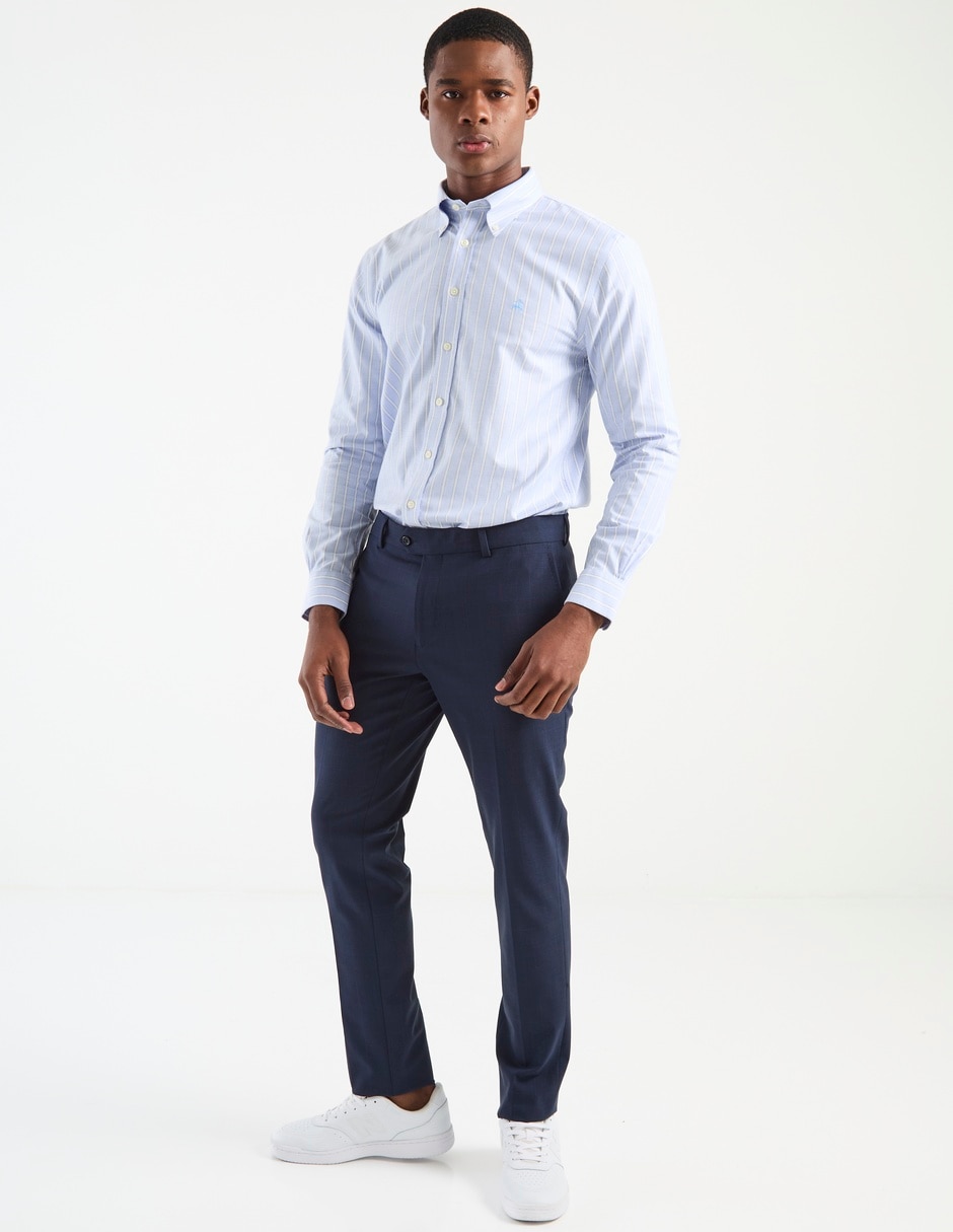 Camisa business casual de algodón manga larga para hombre 3