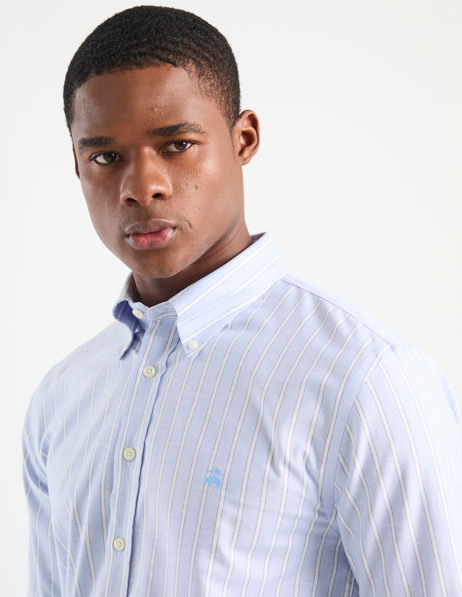 Camisa business casual de algodón manga larga para hombre 4