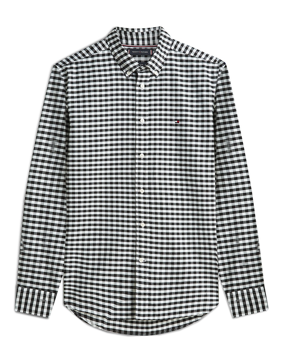 Camisa casual de algodón manga larga para hombre