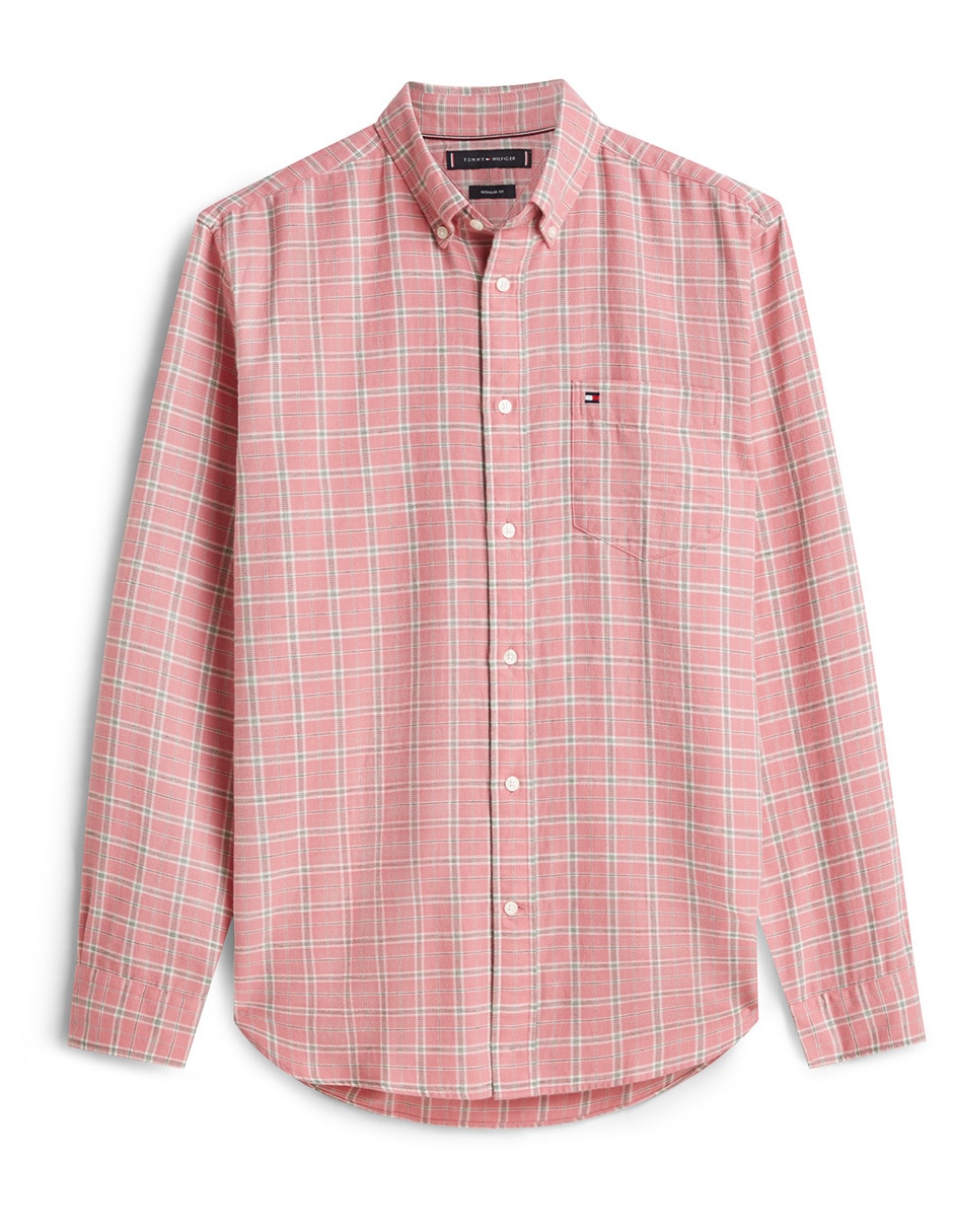 Camisa casual de algodón manga larga para hombre