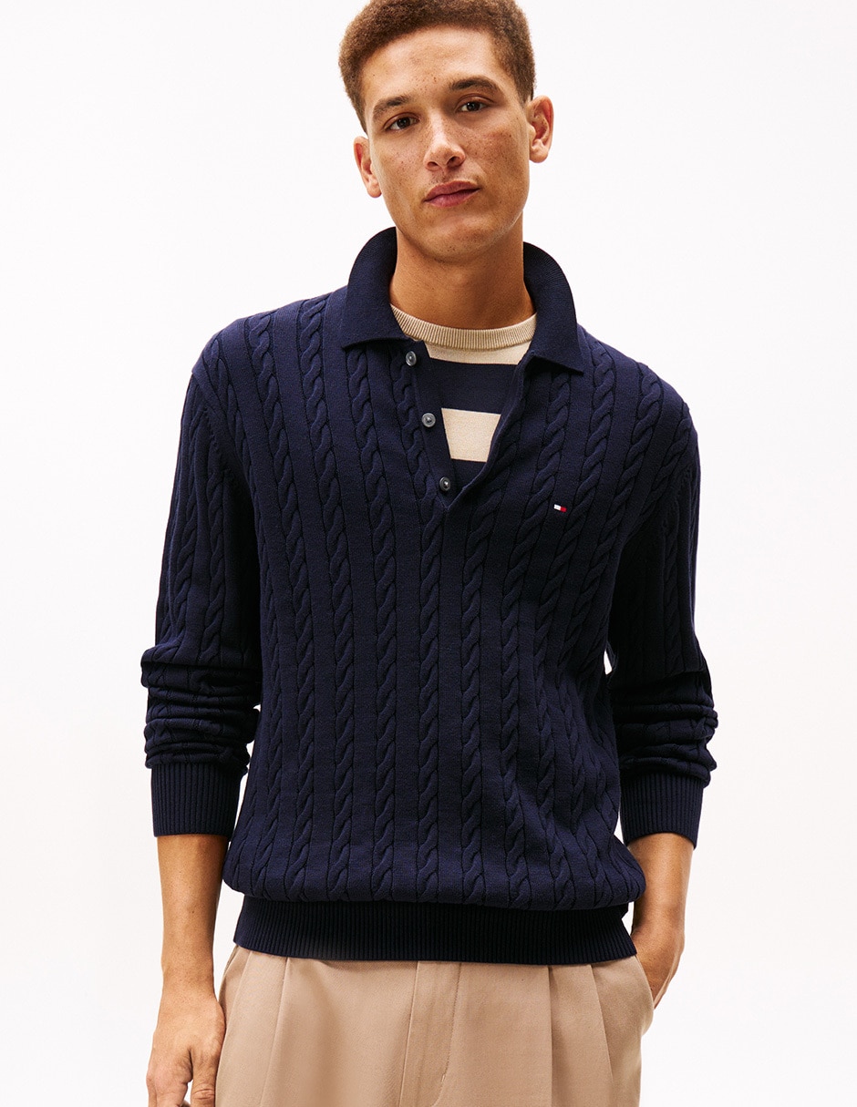 Suéter cuello polo para hombre