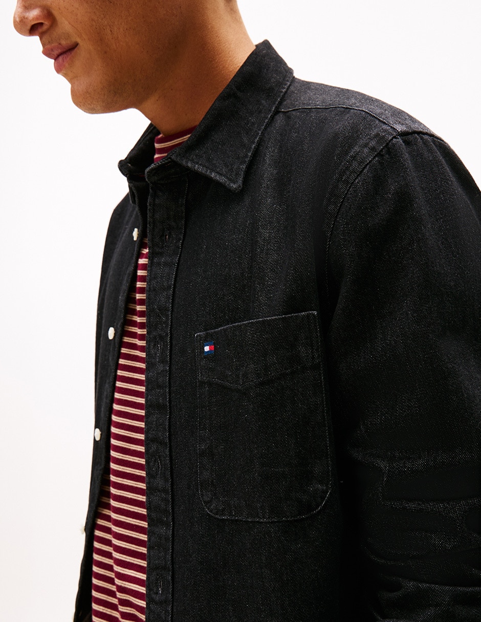 Sobrecamisa casual de algodón manga larga para hombre 3
