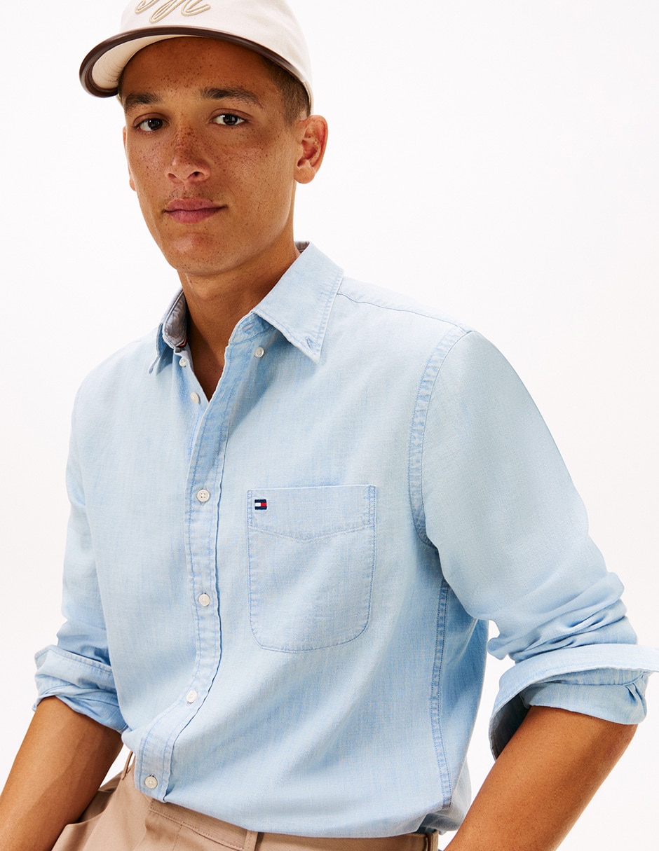 Camisa casual de algodón manga larga para hombre 2