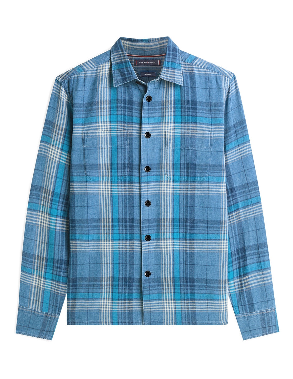 Camisa casual de algodón manga larga para hombre