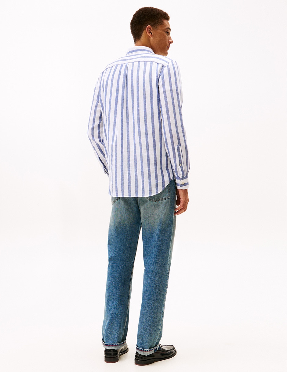 Camisa casual de algodón manga larga para hombre 4