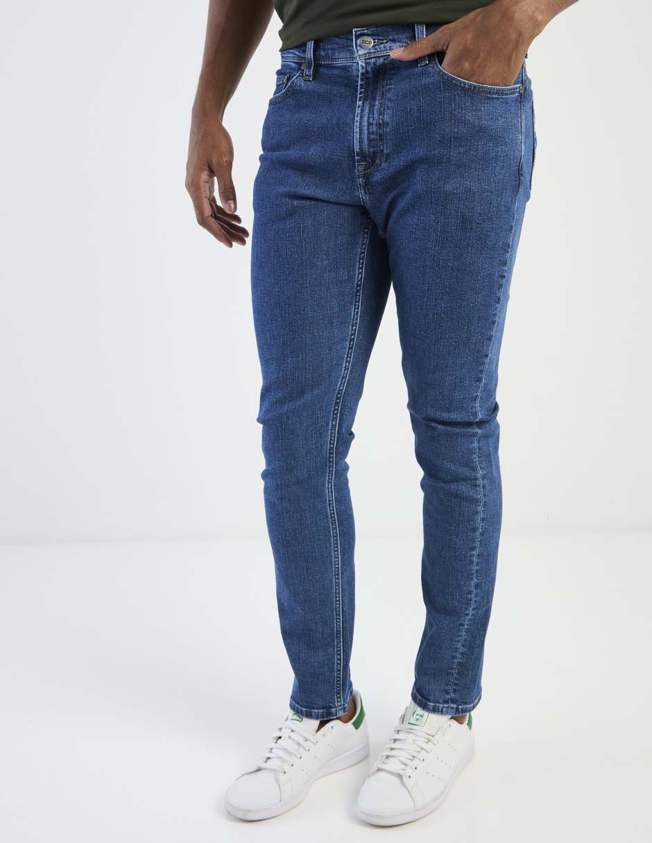Jeans straight lavado obscuro para hombre