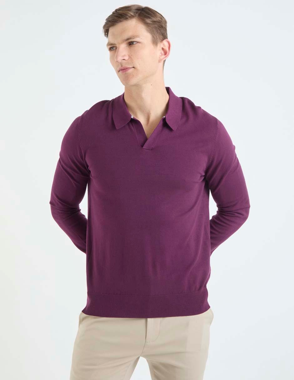 Suéter cuello polo para hombre