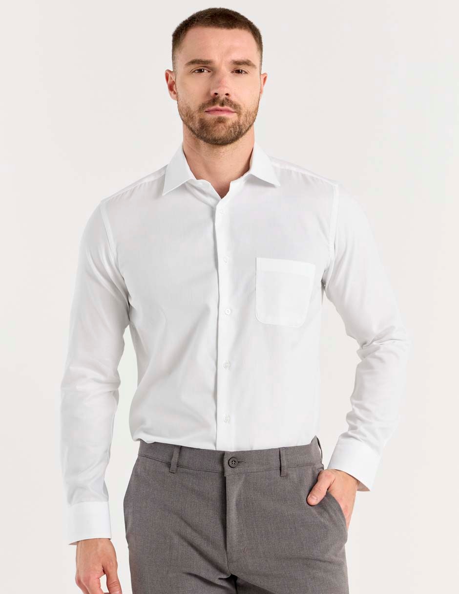 Camisa de vestir de algodón manga larga para hombre Camisa de vestir de algodón manga larga para hombre