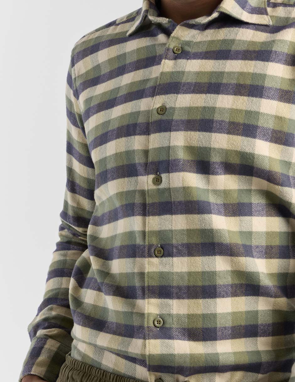 Camisa casual de algodón manga larga para hombre 4