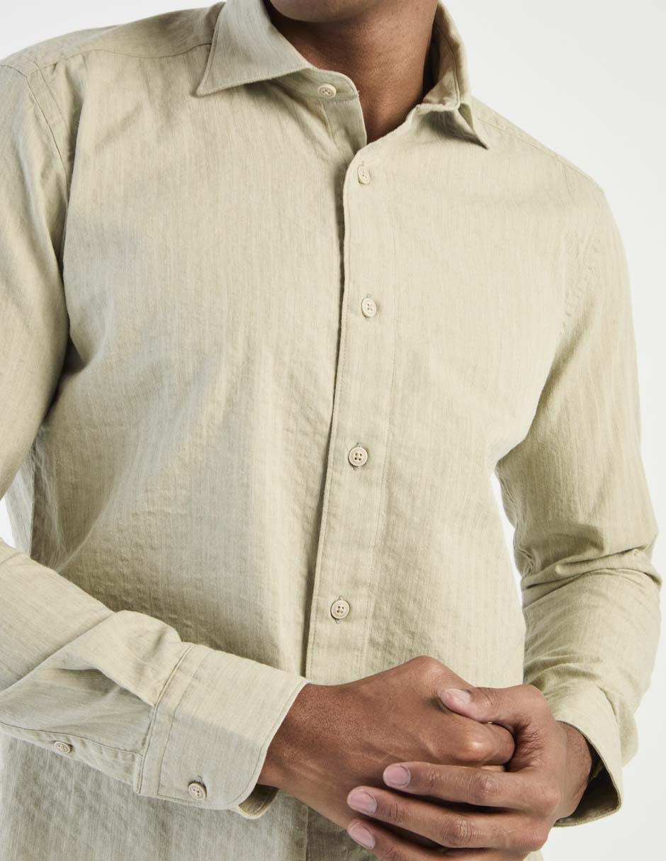 Camisa de vestir de algodón manga larga para hombre 4