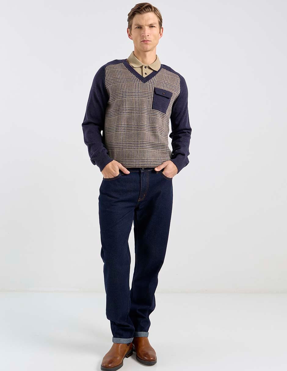Suéter cuello V para hombre 3