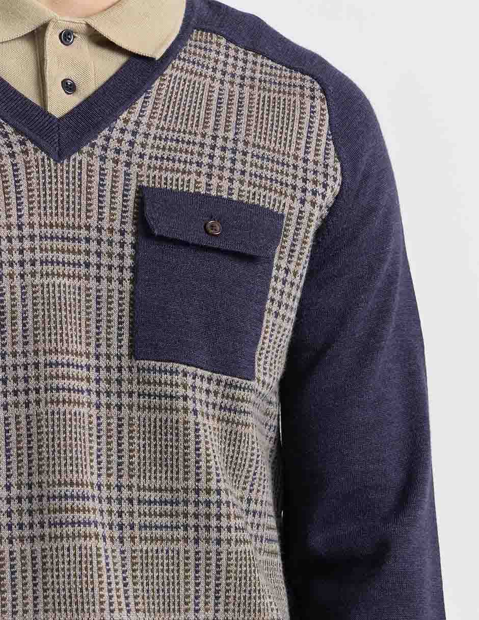 Suéter cuello V para hombre 4