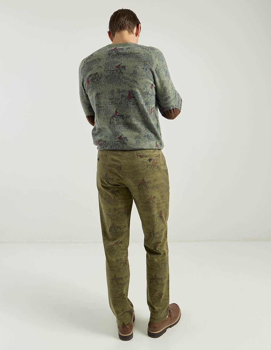 Pantalón chino recto de algodón para hombre 2