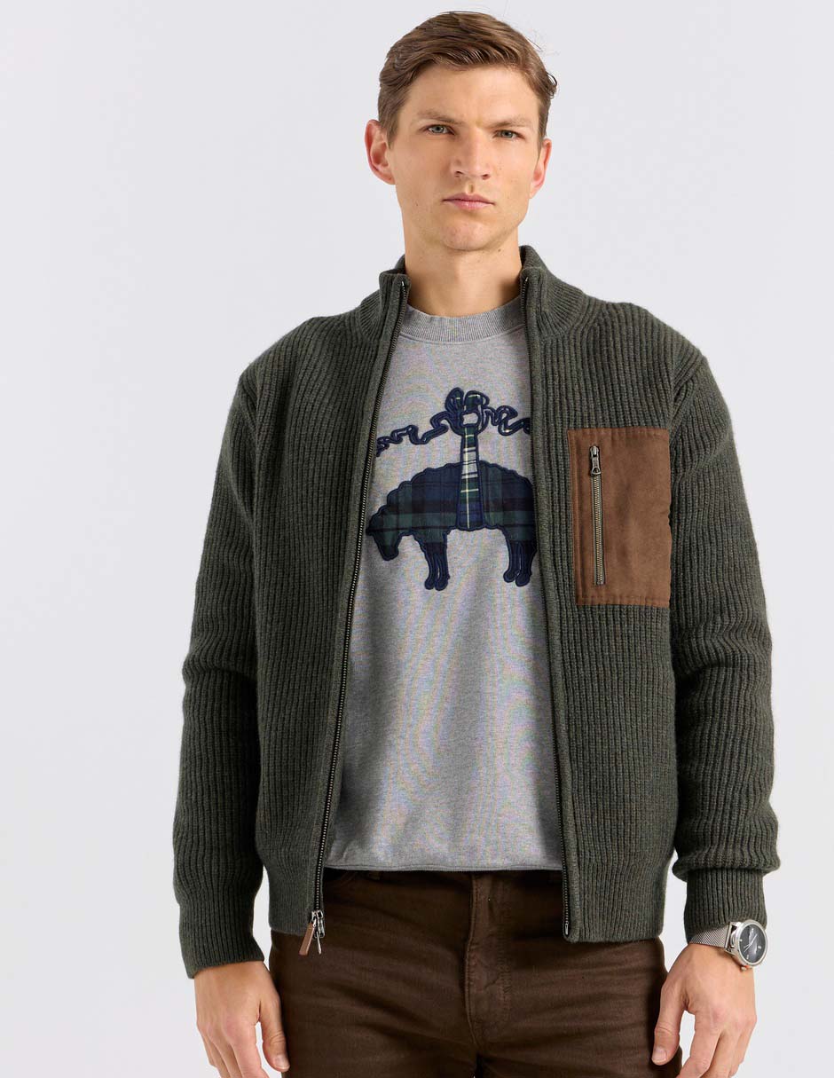 Chamarra casual con bolsillos para hombre