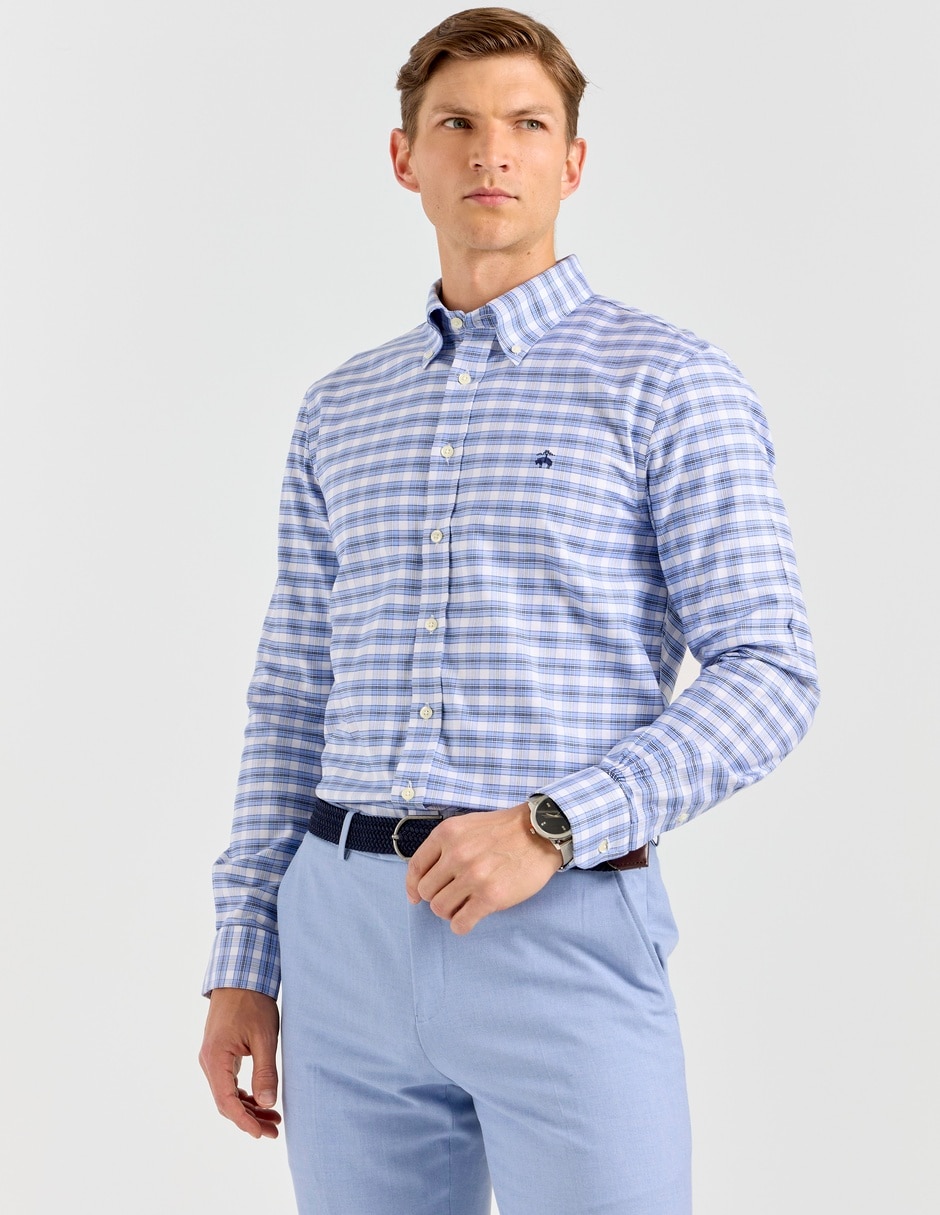 Camisa casual de algodón manga larga para hombre Camisa casual de algodón manga larga para hombre