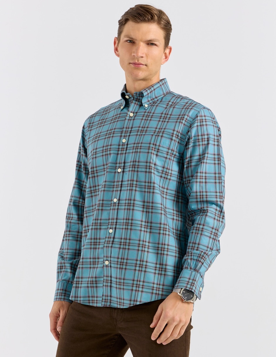 Camisa casual de algodón manga larga para hombre Camisa casual de algodón manga larga para hombre