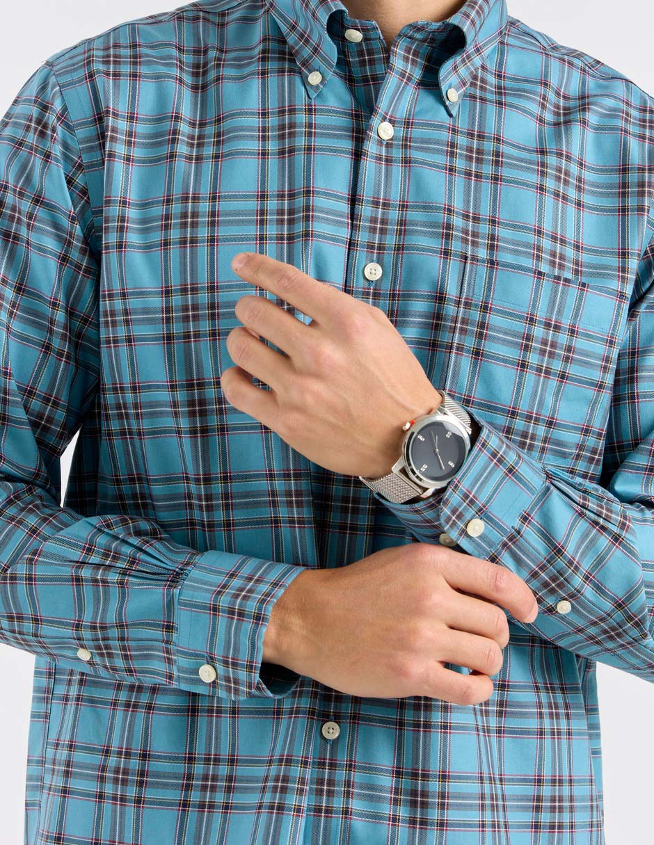 Camisa casual de algodón manga larga para hombre 4