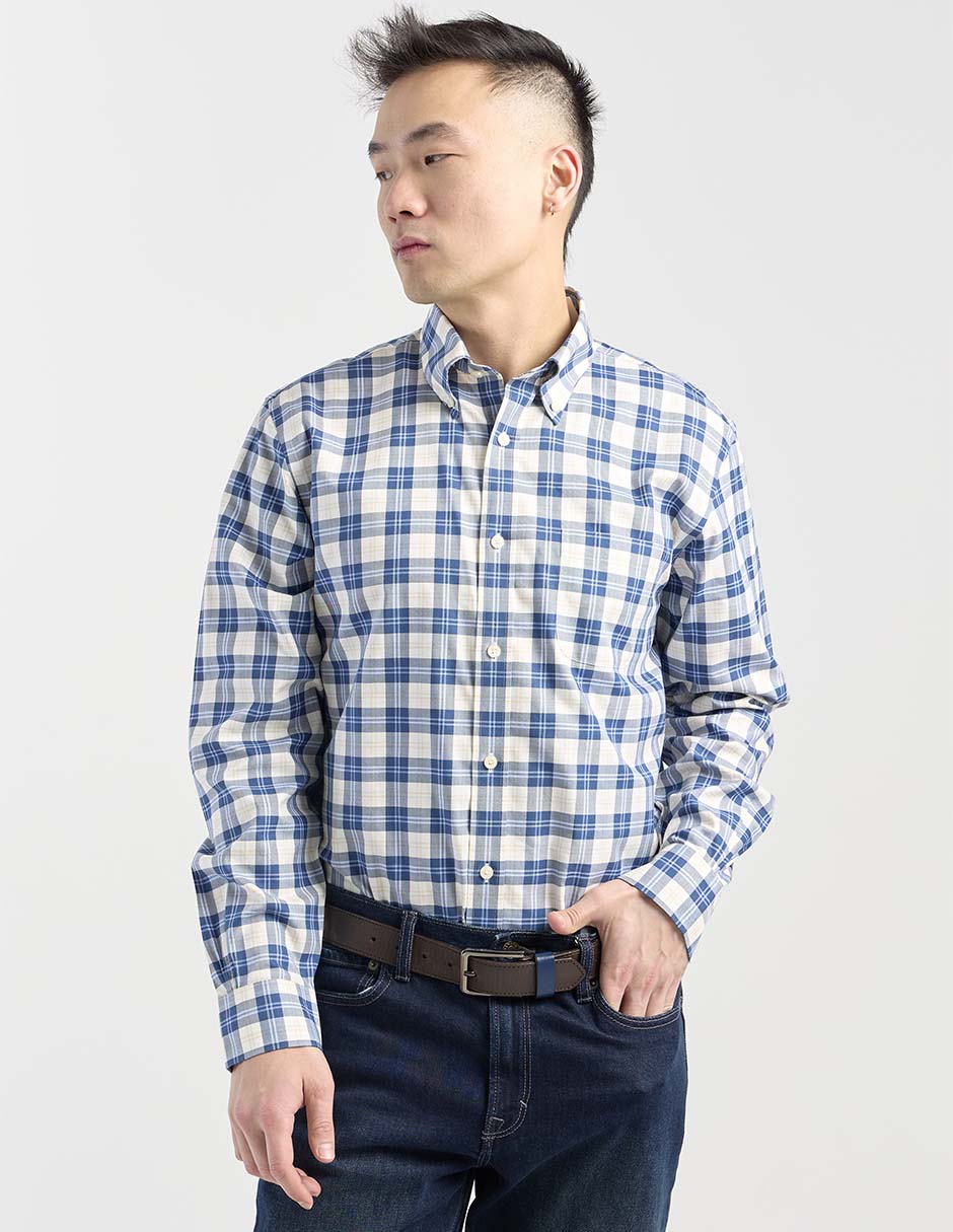 Camisa casual de algodón manga larga para hombre 2